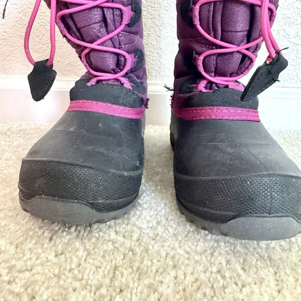 Kamik Snowangel Girls Size 2 Purple Snow Boots Faux Fur Waterproof Winter Shoes